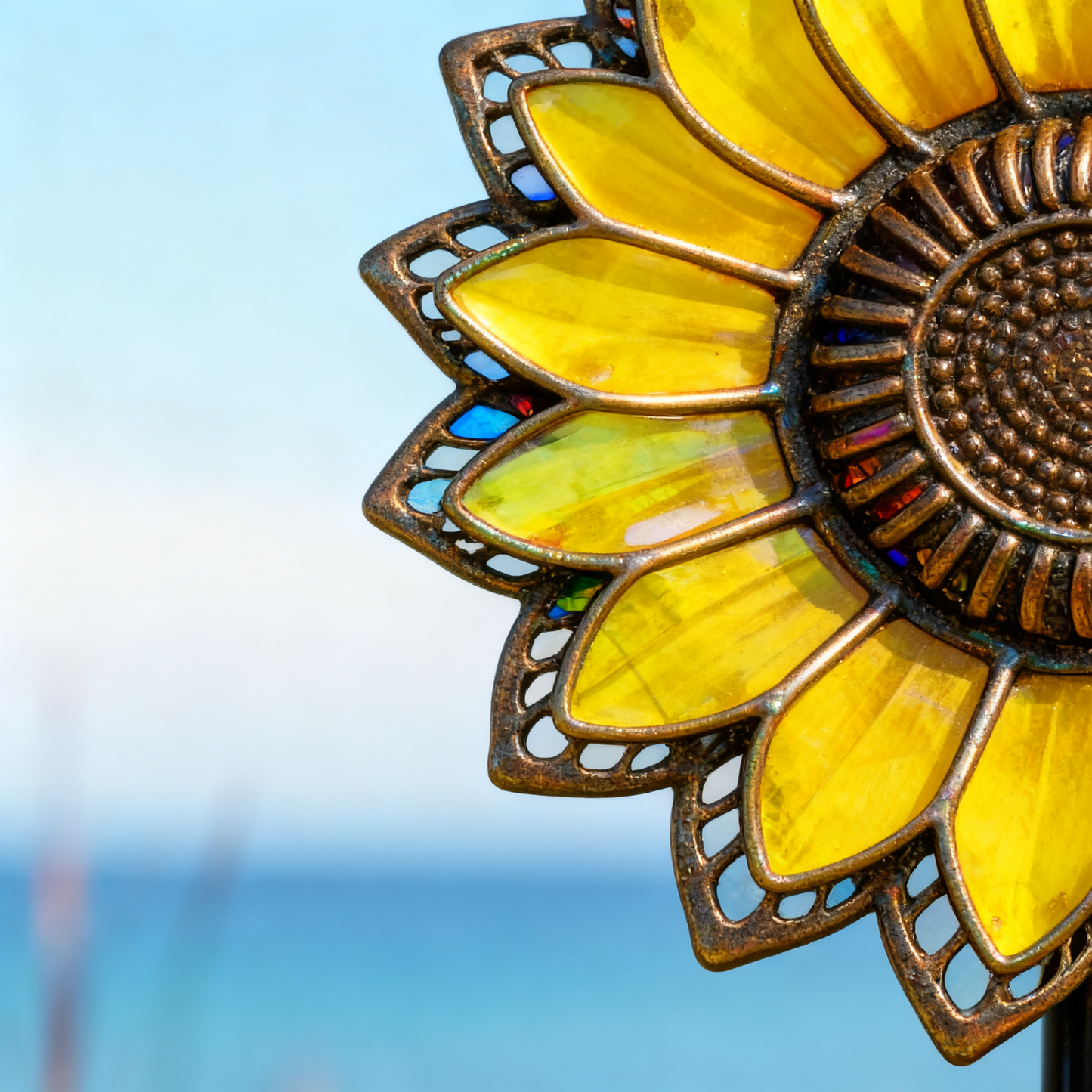 š»ćMulti-Functional Garden Sunflower Metal StakećOutdoor & Indoor Lawn, Balcony, FlowerBed - Perfect Gift for Garden Lovers - Handcrafted Flower Accent