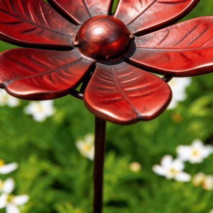 🌸Garden Decor Metal Flower Stake – Outdoor & Indoor Lawn, Balcony, Flower Bed – Perfect Gift for Garden Lovers – Handcrafted Red Flower Accent