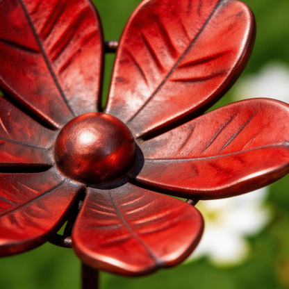 🌸Garden Decor Metal Flower Stake – Outdoor & Indoor Lawn, Balcony, Flower Bed – Perfect Gift for Garden Lovers – Handcrafted Red Flower Accent