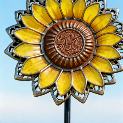 🌻【Multi-Functional Garden Sunflower Metal Stake】Outdoor & Indoor Lawn, Balcony, FlowerBed - Perfect Gift for Garden Lovers - Handcrafted Flower Accent