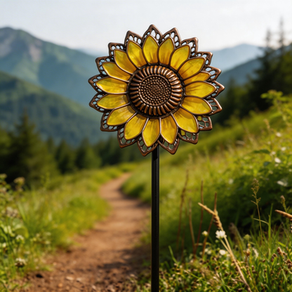 🌻【Multi-Functional Garden Sunflower Metal Stake】Outdoor & Indoor Lawn, Balcony, FlowerBed - Perfect Gift for Garden Lovers - Handcrafted Flower Accent