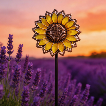 🌻【Multi-Functional Garden Sunflower Metal Stake】Outdoor & Indoor Lawn, Balcony, FlowerBed - Perfect Gift for Garden Lovers - Handcrafted Flower Accent