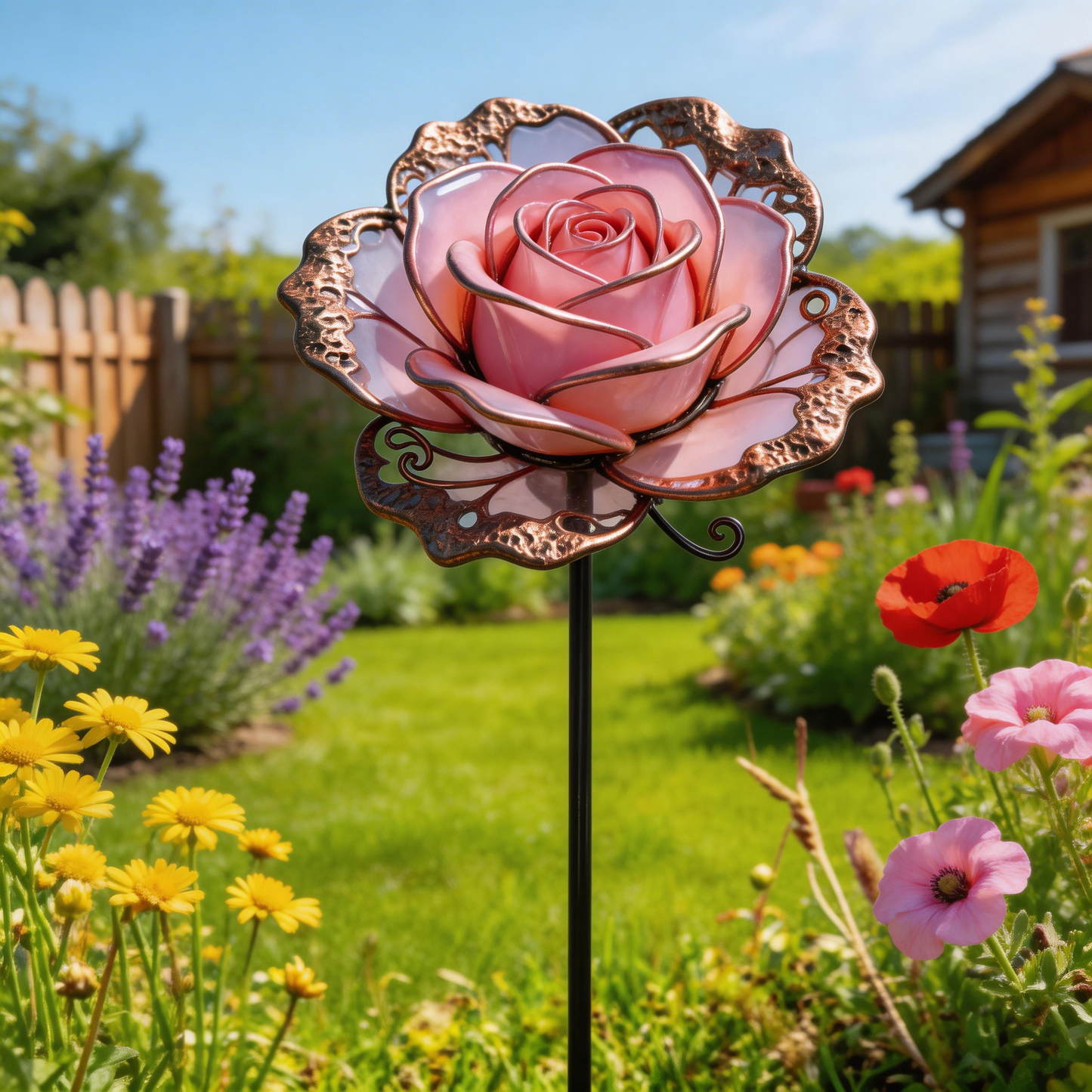 🌹【Multi-Functional Garden Rose Metal Stake】Outdoor & Indoor Lawn, Balcony, FlowerBed - Perfect Gift for Garden Lovers - Handcrafted Flower Accent