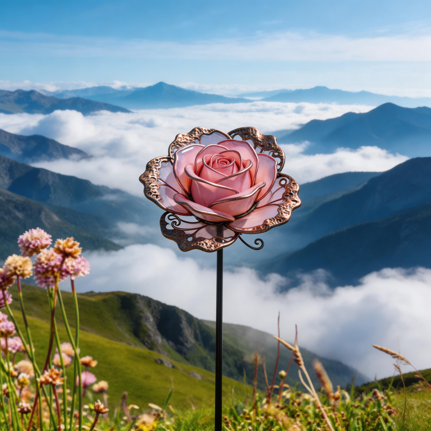 🌹【Multi-Functional Garden Rose Metal Stake】Outdoor & Indoor Lawn, Balcony, FlowerBed - Perfect Gift for Garden Lovers - Handcrafted Flower Accent