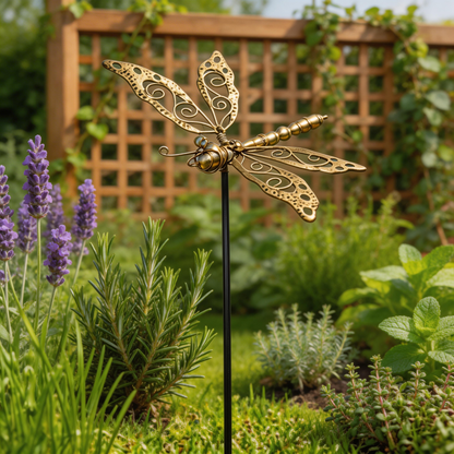 🦋【Multi-Functional Garden Dragonfly Metal Stake】Outdoor & Indoor Lawn, Balcony, FlowerBed - Perfect Gift for Garden Lovers - Handcrafted Flower Accent