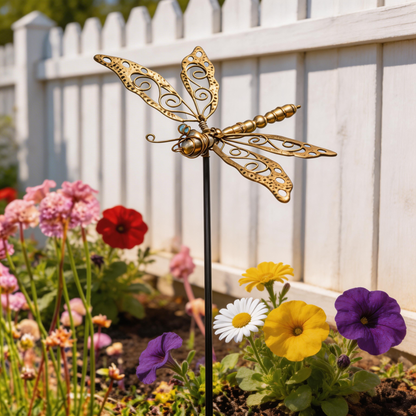 🦋【Multi-Functional Garden Dragonfly Metal Stake】Outdoor & Indoor Lawn, Balcony, FlowerBed - Perfect Gift for Garden Lovers - Handcrafted Flower Accent
