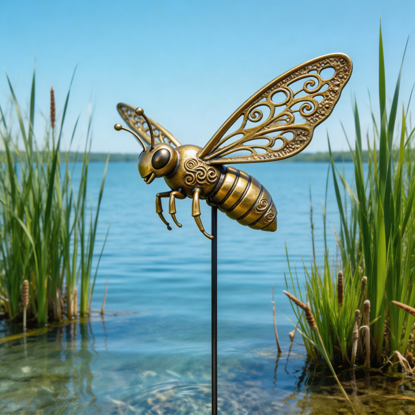 🐝【Multi-Functional Garden Bee Metal Stake】Outdoor & Indoor Lawn, Balcony, Flower Bed – Perfect Gift for Garden Lovers – Handcrafted Bee Accent ✅