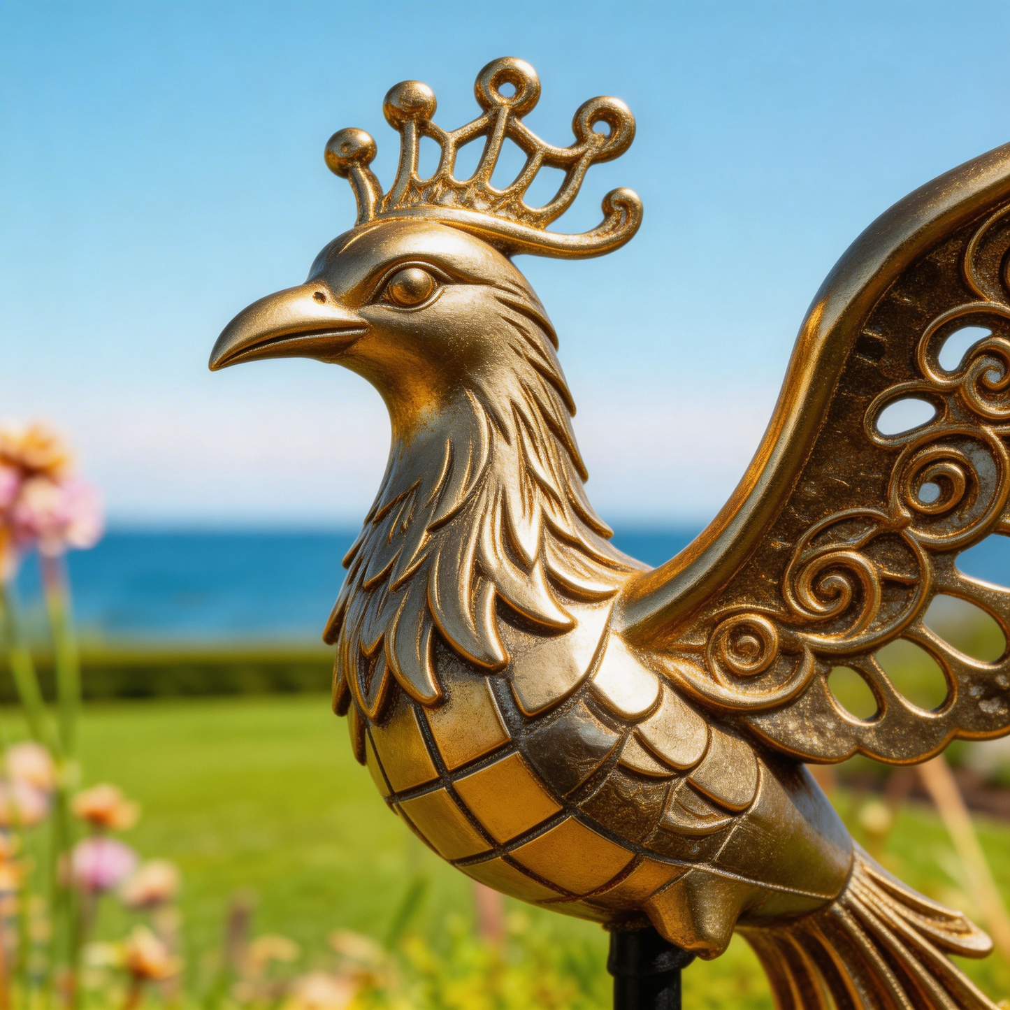 🐦‍🔥【Multi-Functional Garden Phoenix Metal Stake】 Outdoor & Indoor Lawn, Balcony, FlowerBed - Perfect Gift for Garden Lovers - Handcrafted Phoenix Accent