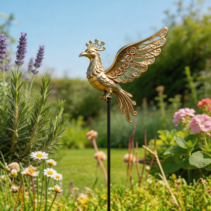 🐦‍🔥【Multi-Functional Garden Phoenix Metal Stake】 Outdoor & Indoor Lawn, Balcony, FlowerBed - Perfect Gift for Garden Lovers - Handcrafted Phoenix Accent