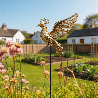 🐦‍🔥【Multi-Functional Garden Phoenix Metal Stake】 Outdoor & Indoor Lawn, Balcony, FlowerBed - Perfect Gift for Garden Lovers - Handcrafted Phoenix Accent