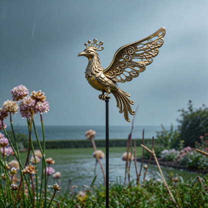 🐦‍🔥【Multi-Functional Garden Phoenix Metal Stake】 Outdoor & Indoor Lawn, Balcony, FlowerBed - Perfect Gift for Garden Lovers - Handcrafted Phoenix Accent