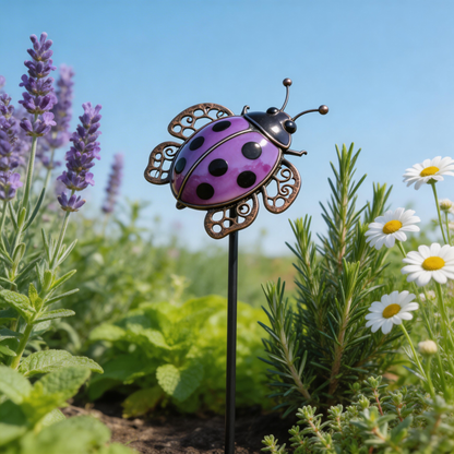 🐞【Multi-Functional Garden Ladybug Metal Stake】 Outdoor & Indoor Lawn, Balcony, FlowerBed - Perfect Gift for Garden Lovers - Handcrafted Ladybug Accent
