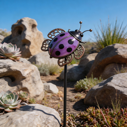 🐞【Multi-Functional Garden Ladybug Metal Stake】 Outdoor & Indoor Lawn, Balcony, FlowerBed - Perfect Gift for Garden Lovers - Handcrafted Ladybug Accent