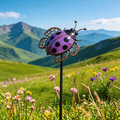 🐞【Multi-Functional Garden Ladybug Metal Stake】 Outdoor & Indoor Lawn, Balcony, FlowerBed - Perfect Gift for Garden Lovers - Handcrafted Ladybug Accent